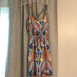 Multicolor dress, fully lined, size M